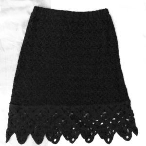 Anthropologie Black lace skirt